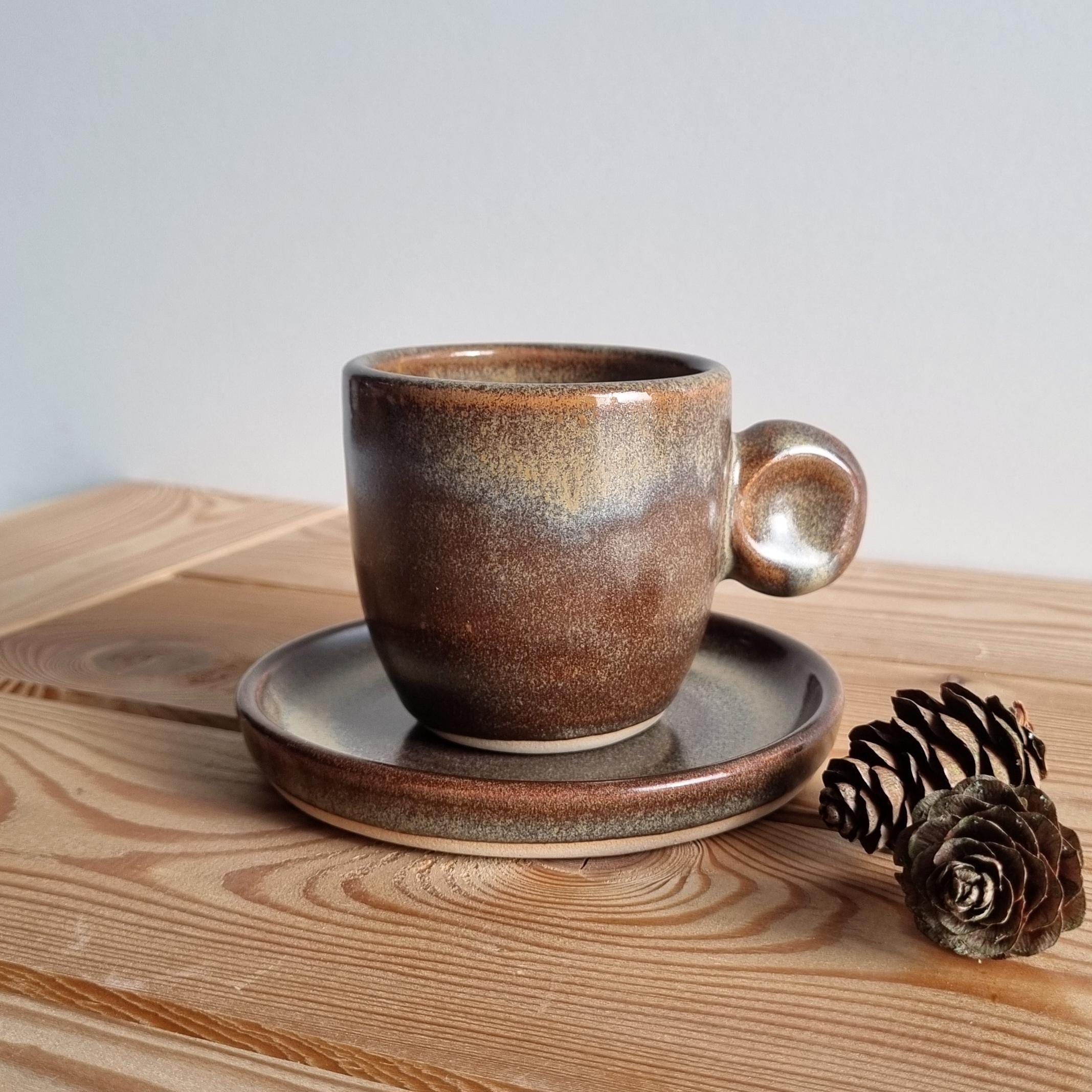 Solhui tazza da caffè e piattino in ceramica Vintage set di tazze da caffè e piattini con fiori in rilievo