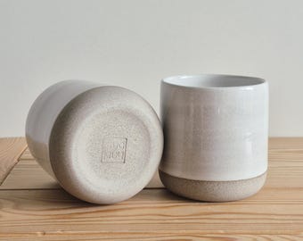 Handmade Handleless Mug, 10 oz / 300 ml Ceramic Cup, Scandinavian Stoneware