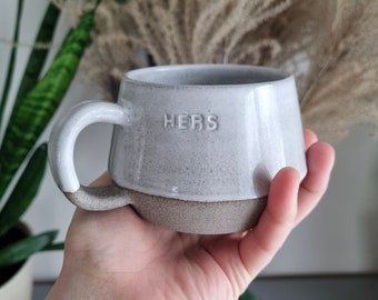 Handmade Customizable Mug, Pottery Mug with Custom Name, Stoneware and Minimalist Coffee Mug