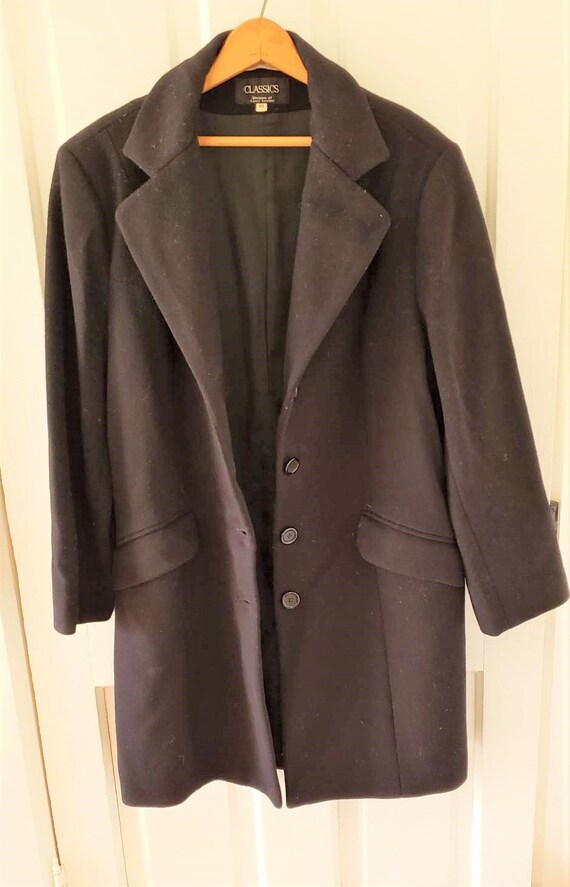 womens black wool coat size 14 - image 2