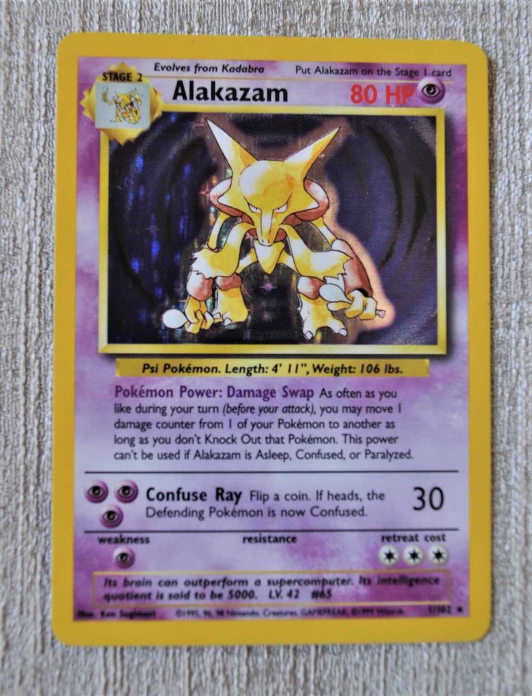 Alakazam 1 Pokemon Base Set Etsy