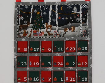 Hand made, fully quilted advent calendar