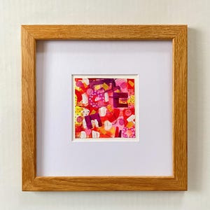 Colourful original abstract artwork, small vibrant acrylic painting, handmade artwork gift for modern art lover, bright art for boho home.