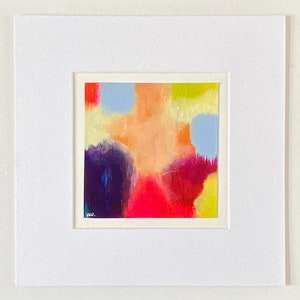 Colourful original abstract painting, small modern acrylic artwork, handmade art gift for bohemian interior, contemporary painting.