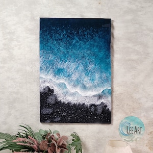Custom Resin Painting, Large ocean wave resin art, Art Resin sea epoxy art, Beach Resin Art, Coastal wall art, Ocean Epoxy Wall Art