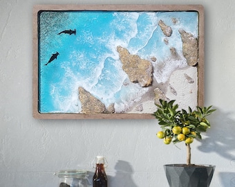 Custom Resin Painting, Large ocean wave resin art, Art Resin sea epoxy art, Beach Resin Art, Coastal wall art, Ocean Epoxy Wall Art