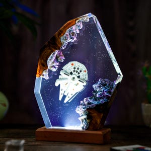 Raumschiff Harz Epoxy Lampe, Galaxie Raum, Harz Kunst Nachtlicht, handgemachtes bestes Geschenk, Geschenk für ihn, Weihnachtsgeschenk für Kind