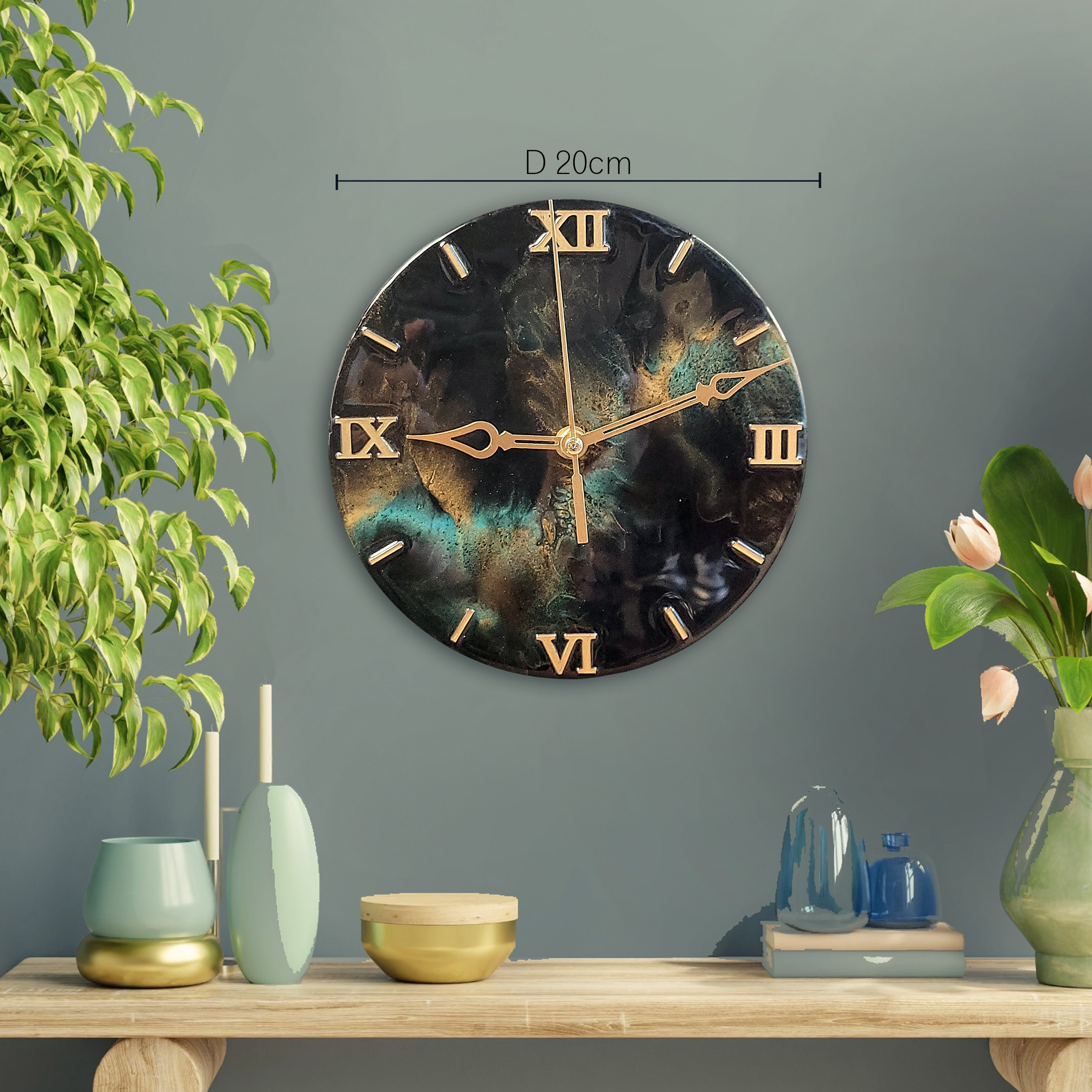 visuel aritmetik Scorch Resin Wall Clock Unique Wall Clock Housewarming Gift Epoxy - Etsy