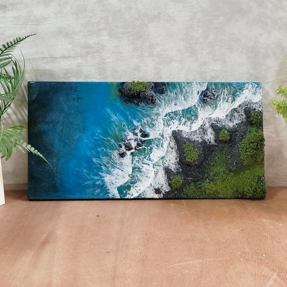 Original 3d Epoxy Resin Ocean Wall Art, Epoxy Resin Sea Art, Resin Beach  Art for Wall Decor, Ocean Wave Home Decor, Ocean & Sea Resin Art 