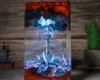 Diorama Frostmourne Sword, Resin night light, Handmade Sword figure, diorama resin epoxy lamp, Christmas gift, gift for him, gift for gamer