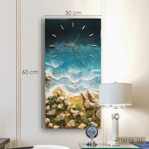 Epoxy Resin Wall Clock With Ocean Waves| Resin Ocean Clock | Beach Clock | Unique Clock | Handmade Clock