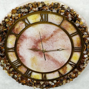 Unique housewarming gift plastic wall clock epoxy wall clock ocean clock, quartz stone clock, modern wall clock, gift idea