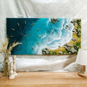 Epoxy Resin Wall Clock With Ocean Waves| Resin Ocean Clock | Beach Clock | Unique Clock | Handmade Clock