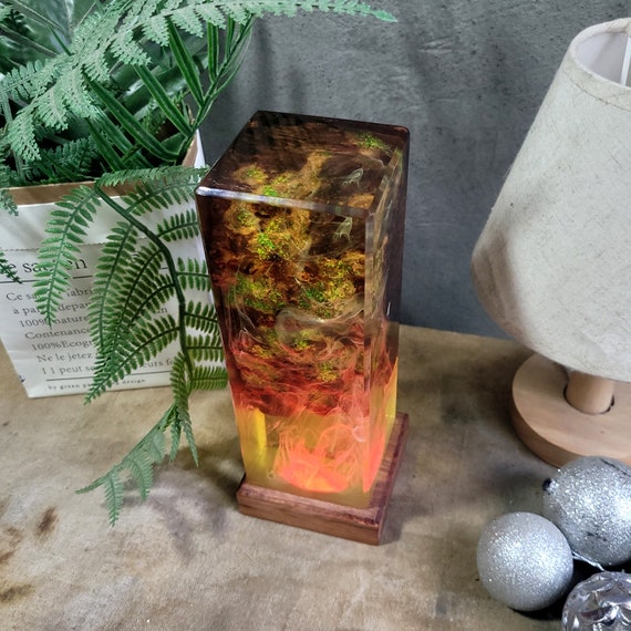 Unique Color Changing Wood Lamp, Resin Epoxy Wooden Night Lights, Rustic  Home Decor, Custom Night Light, Table Resin Lamp, Gift for Him 