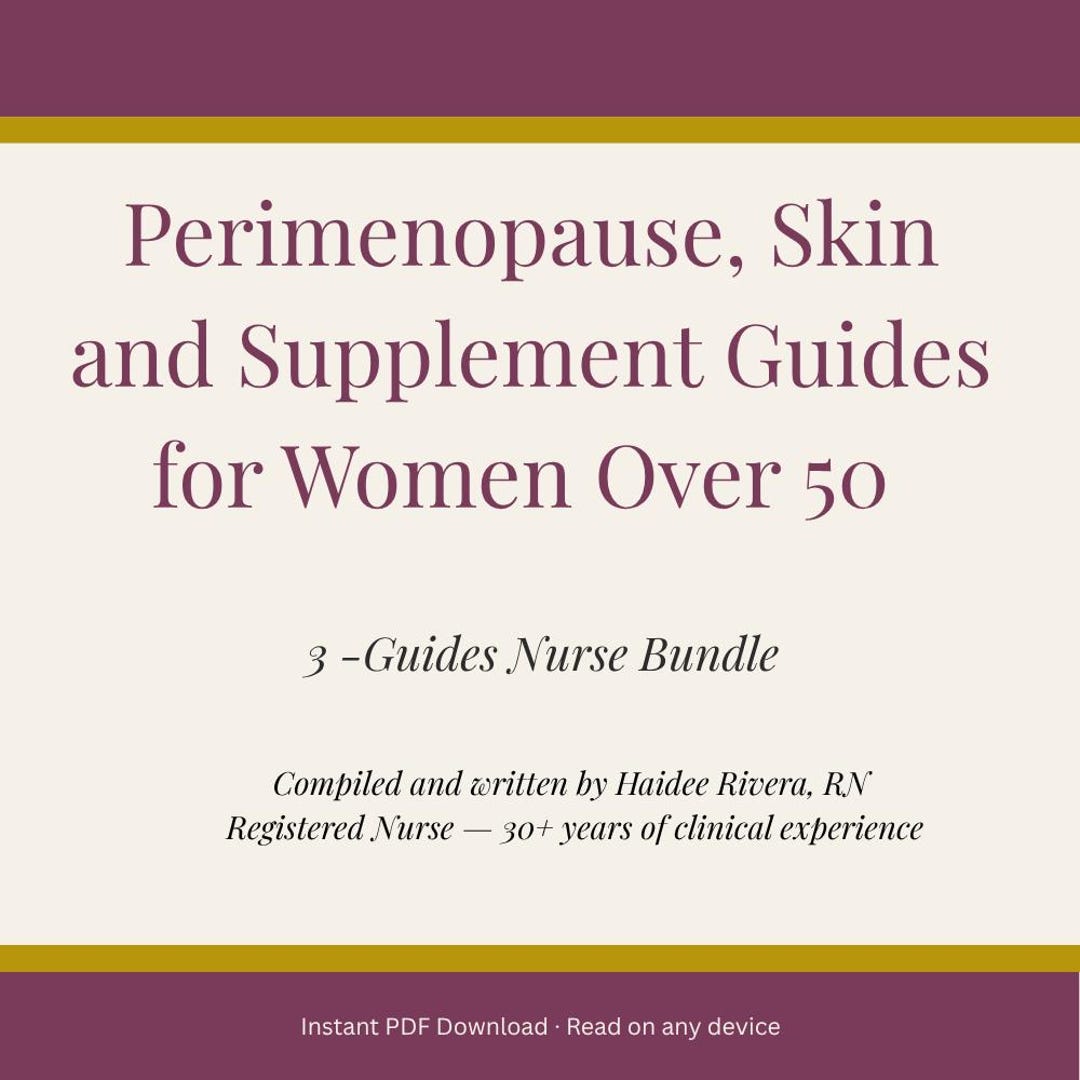 Perimenopause Skin and Supplement Guides for Women Over 50, 3-guide ...