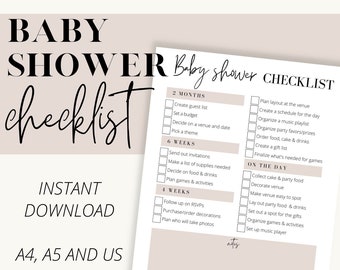 Baby shower checklist printable, baby shower planner printable, Baby shower event planning, event planner