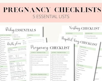 Pregnancy Bundle, Pregnancy Checklists and Birth Plan Template, Pregnancy Planning, Pregnancy Essentials, Pregnancy To Do Lists PDF
