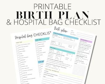 Printable Birth Plan / Preferences | Pastel Rainbow Colours | PDF