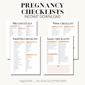 Pregnancy Checklists Bundle Printable Pregnancy to Do Lists - Etsy