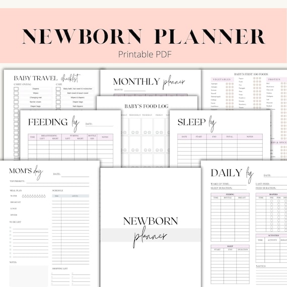 Newborn Planner, Baby Planner, New Mom Planner, Sleep Tracker, Baby Tracker, New Mom Gift, Newborn Infant Planner, Newborn Feeding Tracker