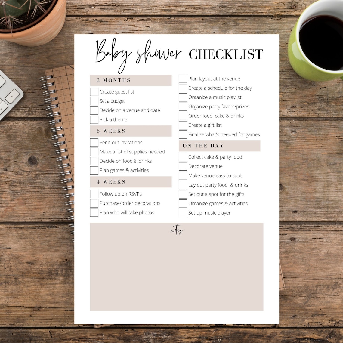 Shower List Baby Shower Checklist Printable, Baby Shower Planner Printable, Baby ...