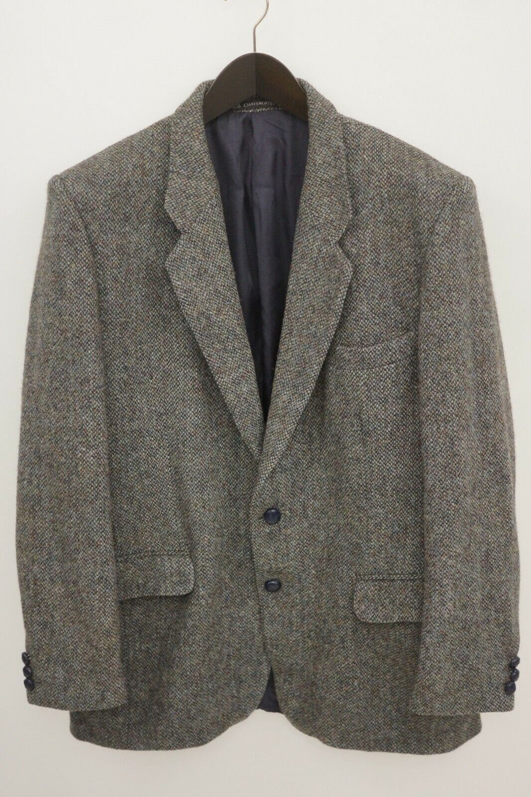 Men Harris Tweed Blazer Chatsworth Jacket Scottish Wool EU52 - Etsy