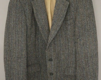 Men Harris Tweed Blazer J.B Britton Jacket Scottish Wool EU54 UK/US44 XL HA277 
