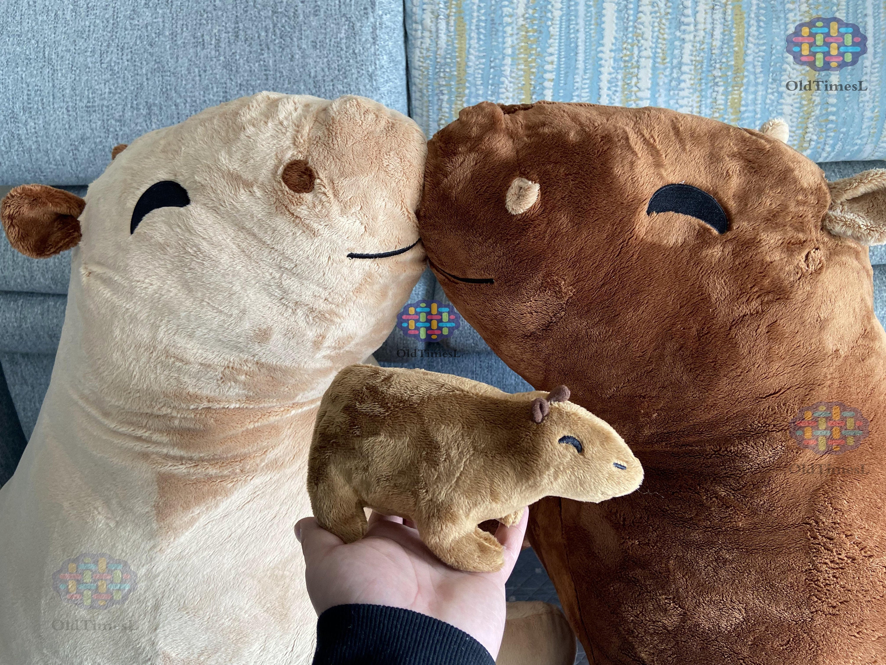 Handgemachte Adorable Giant Capybara Plüschtiere, CustomCapybara gefüllte  Tiere dekorative Kissen, kawaii Capybara Delfin Simulation Tierspielzeug -  .de