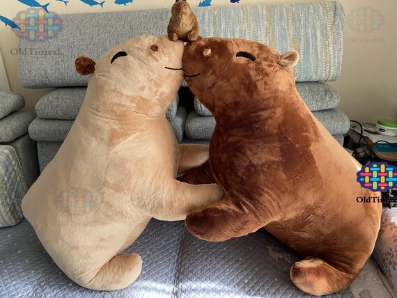 Handmade Adorable Giant Capybara Plush Toys,kawaii Capybara Dolphin  Simulation Animal Toys Customcapybara Stuffed Animals Decorative Pillows -  Etsy