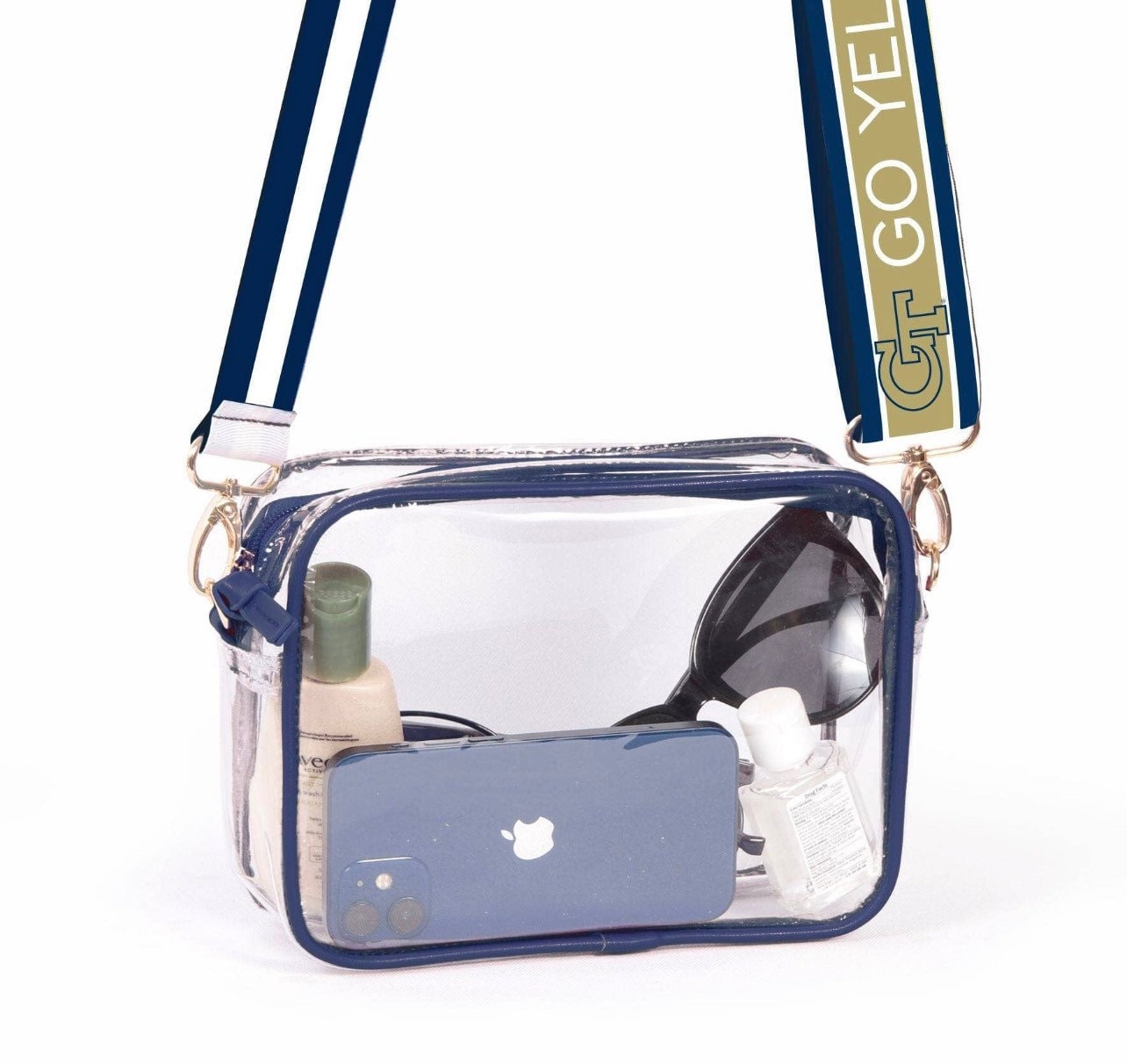 Take Me Out to the Ball Game Clear Crossbody Stadium Bag - Navy GG