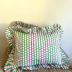 Hand Block Print Cushion Cover: Boho Cottagecore Pillow - Winnie & Fig