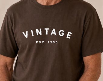 Vintage 1956 Mens T-Shirt, 70th Birthday Gift for Him