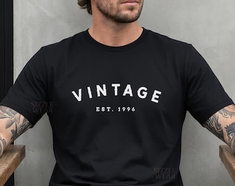 Mens Vintage 1996 Birthday Graphic Tee, Retro Born 30th Gift