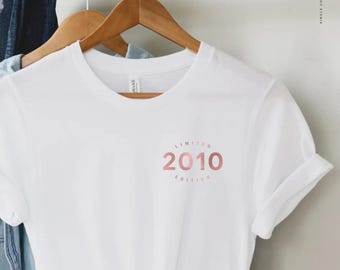 Camiseta de regalo para el 16.º cumpleaños, edición limitada 2010, camiseta de 16.º cumpleaños, regalos para él y para ella, regalo de 16.º cumpleaños para niña, regalo de 16.º cumpleaños para niño