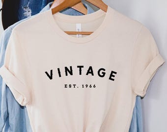 Koszulka z prezentem na 60. urodziny, Vintage Est 1966, Koszulka na 60. urodziny, Prezent urodzinowy dla niego i dla niej, Prezent na 60. urodziny, Unisex