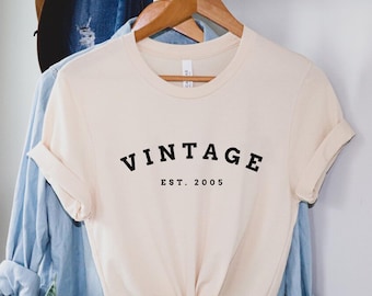 Koszulka z prezentem na 21. urodziny, vintage est 2005, Koszulka z okazji 21. urodzin, Prezenty urodzinowe dla niego i dla niej, Prezent na 21. urodziny, Unisex
