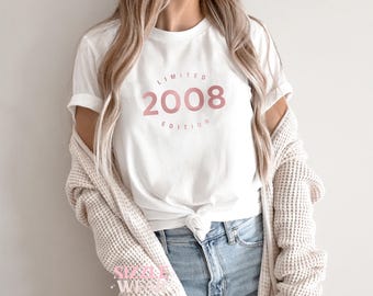 18th Birthday T Shirt Limited Edition Born In 2008 Funny Joke Halloween Christmas Xmas Birthday Fans Gift Unisex Tee Top