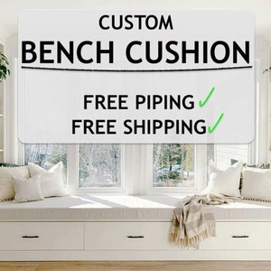 3" Bench cushion Custom bench cushion Cushion for bench Indoor Bench Cushion Custom leather bench Custom cushion  Window seat cushion