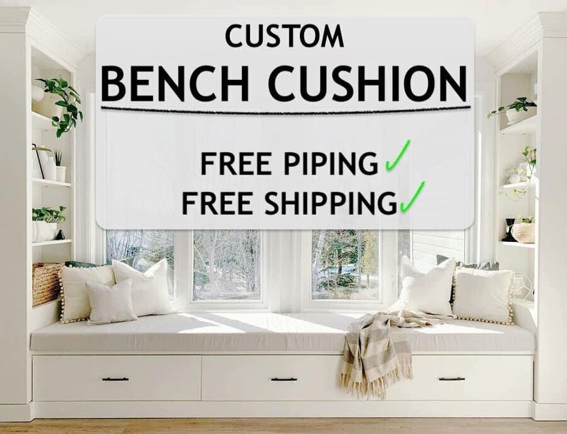 3 Bench cushion Custom bench cushion Cushion for bench Indoor Bench Cushion Custom leather bench Custom cushion Window seat cushion image 1