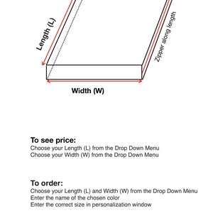 Peut inclure: Un sch&eacute;ma de bo&icirc;te rectangulaire avec des fl&egrave;ches rouges indiquant les dimensions pour la longueur (L), la largeur (W) et une hauteur de 7,5 cm. Le texte inclut des instructions pour choisir les dimensions et entrer les d&eacute;tails.