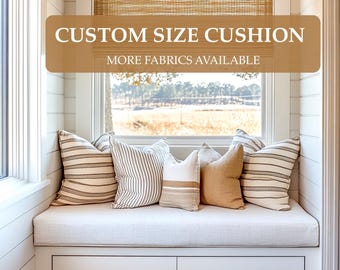 Coussin de banquette sur mesure, coussin de siège de fenêtre de 5 cm, coussin de banquette d'intérieur, housse amovible zippée, forme personnalisée