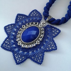 Star Needle Lace Necklace, Handmade Turkish Jewelry, Handmade Jewelry, Turkish Lace Necklace, Dainty Woman Necklace, Hand Knitted Necklace