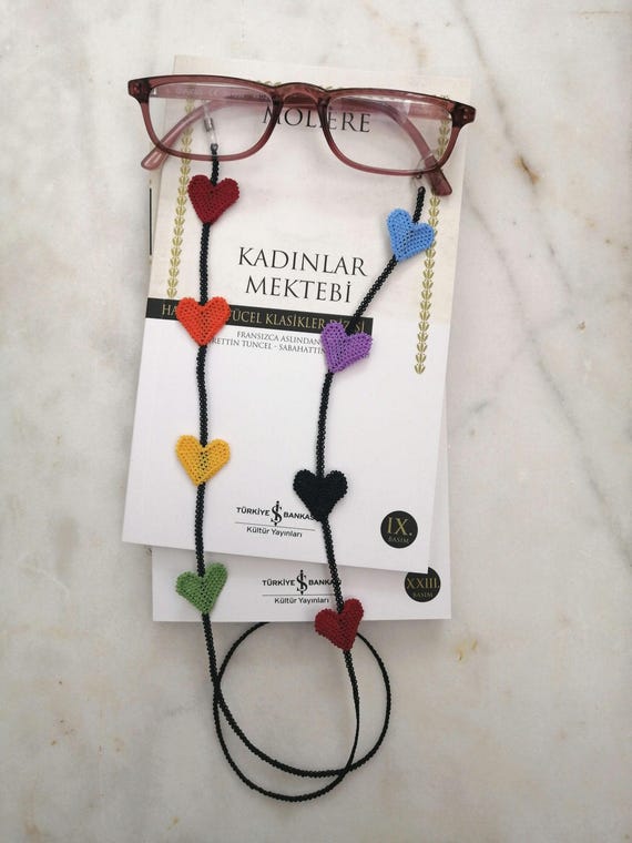 Rainbow Heart Needle Lace Glasses Chain: Colorful Turkish  display picture 2