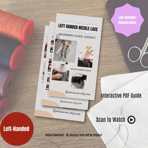 Left Handed Needle Lace Tutorial PDF | Turkish Oya Beginner's Guide (Digital Download)