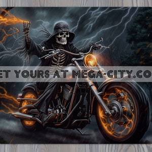 Skeleton Riding Motorcycle Mouse Pad (2 styles)