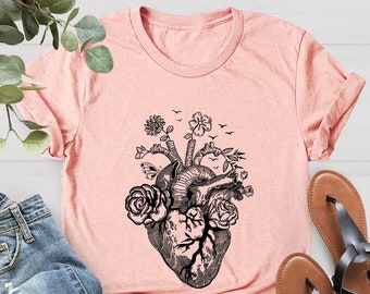 nursing report sheet cardiac Floral Heart Tee Shirt, Nurse Shirt, Doctor Shirt, Heart Surgery, Cardiac Shirt, Flowers Heart Shirt, Gift For Nurse, Cardiac Nurse