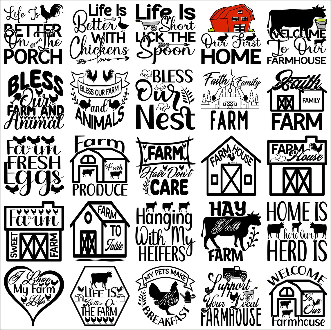 Farmhouse SVG Bundle, Farmhouse Quotes, Farmhouse Designs, SVG Files ...