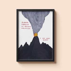 David Shrigley - Bardzo mi przykro - Odważny humor w kolorze - Kolorowy wydruk Pop Art - Zabawna dekoracja ścienna - Niepowtarzalny prezent artystyczny do nowoczesnych domów
