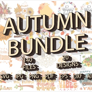 Autumn Bundle, Autumn designs, printable, editable, 140 files, Autumn SVG, PNG, JPG, Autumn digital art, Fall Bundle, Fall designs, Fall
