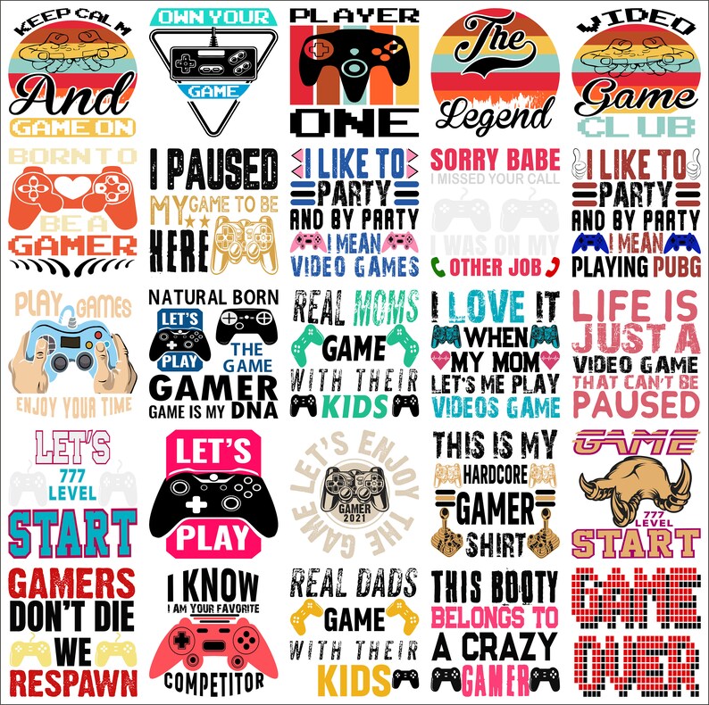 Gamer Bundle, Svg, Png, Jpg, Pdf, Dxf, Eps, Ai Formats, 700 Files ...